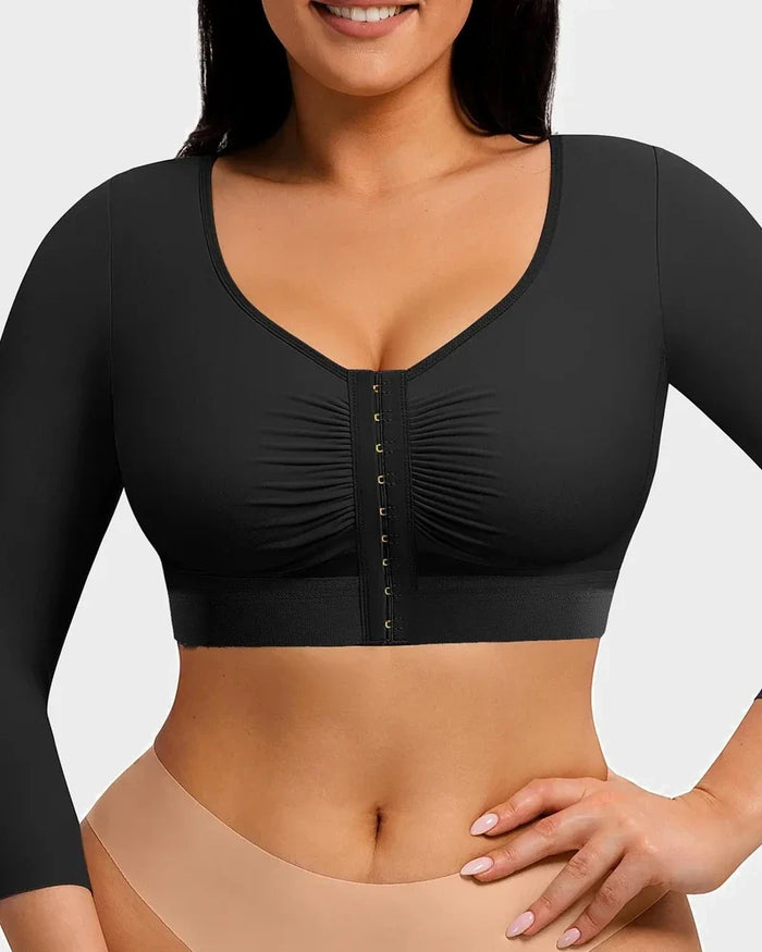 Women's Arm Compression Shaping Bra Top with Front Closure