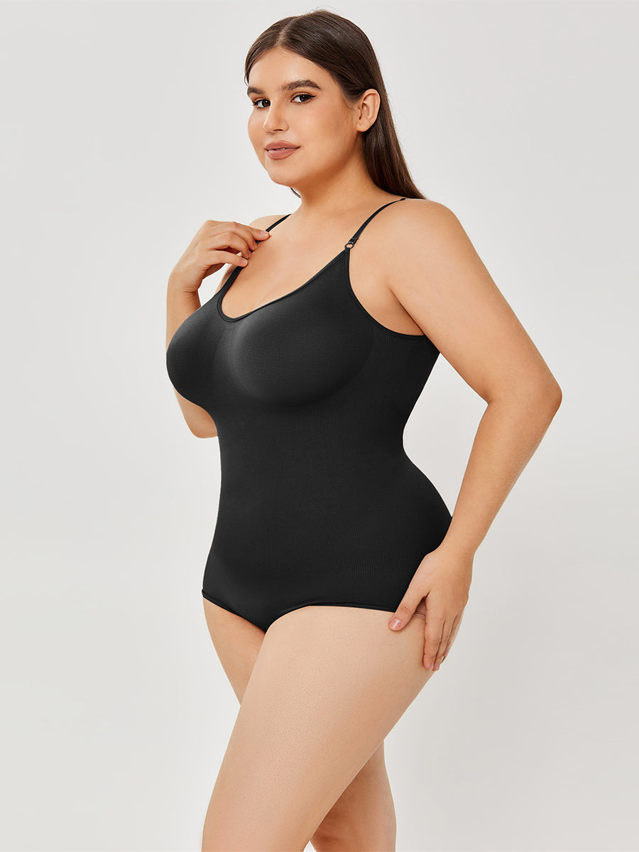 Low-back seamless shapewear bodysuit