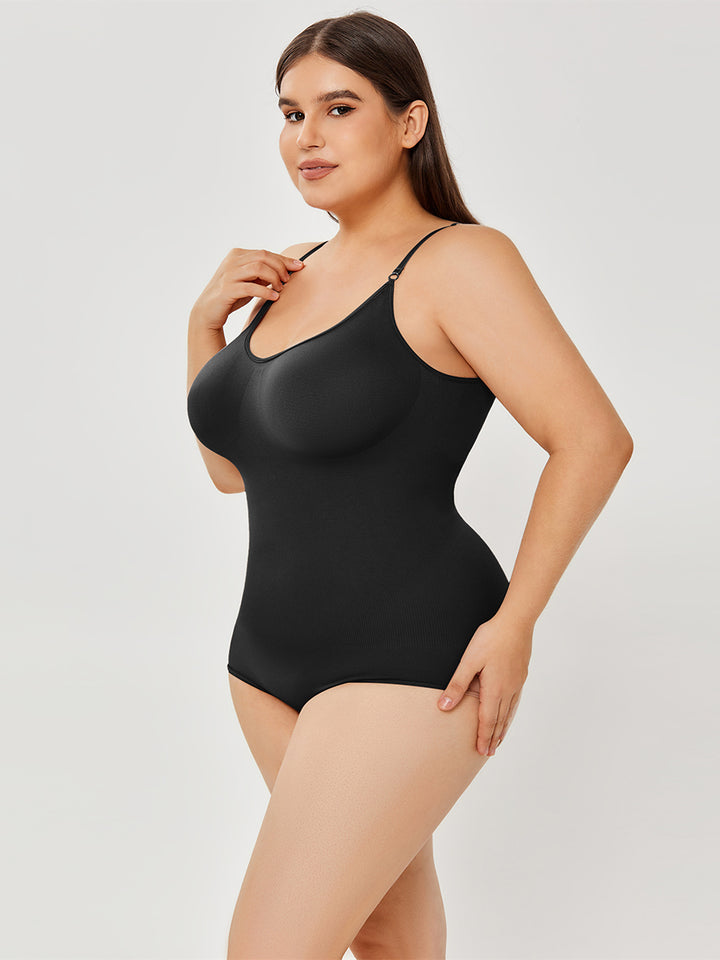 Low-back seamless shapewear bodysuit