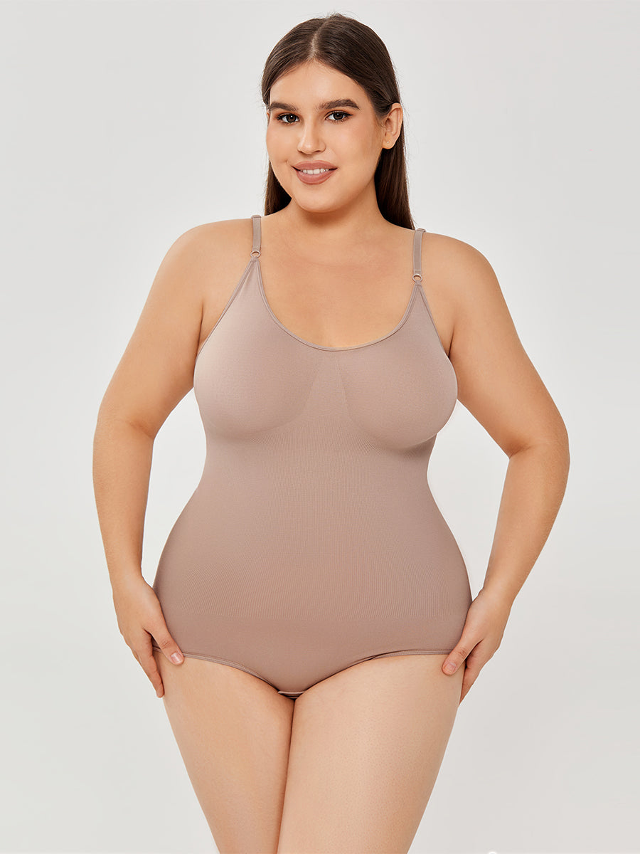 Low-back seamless shapewear bodysuit