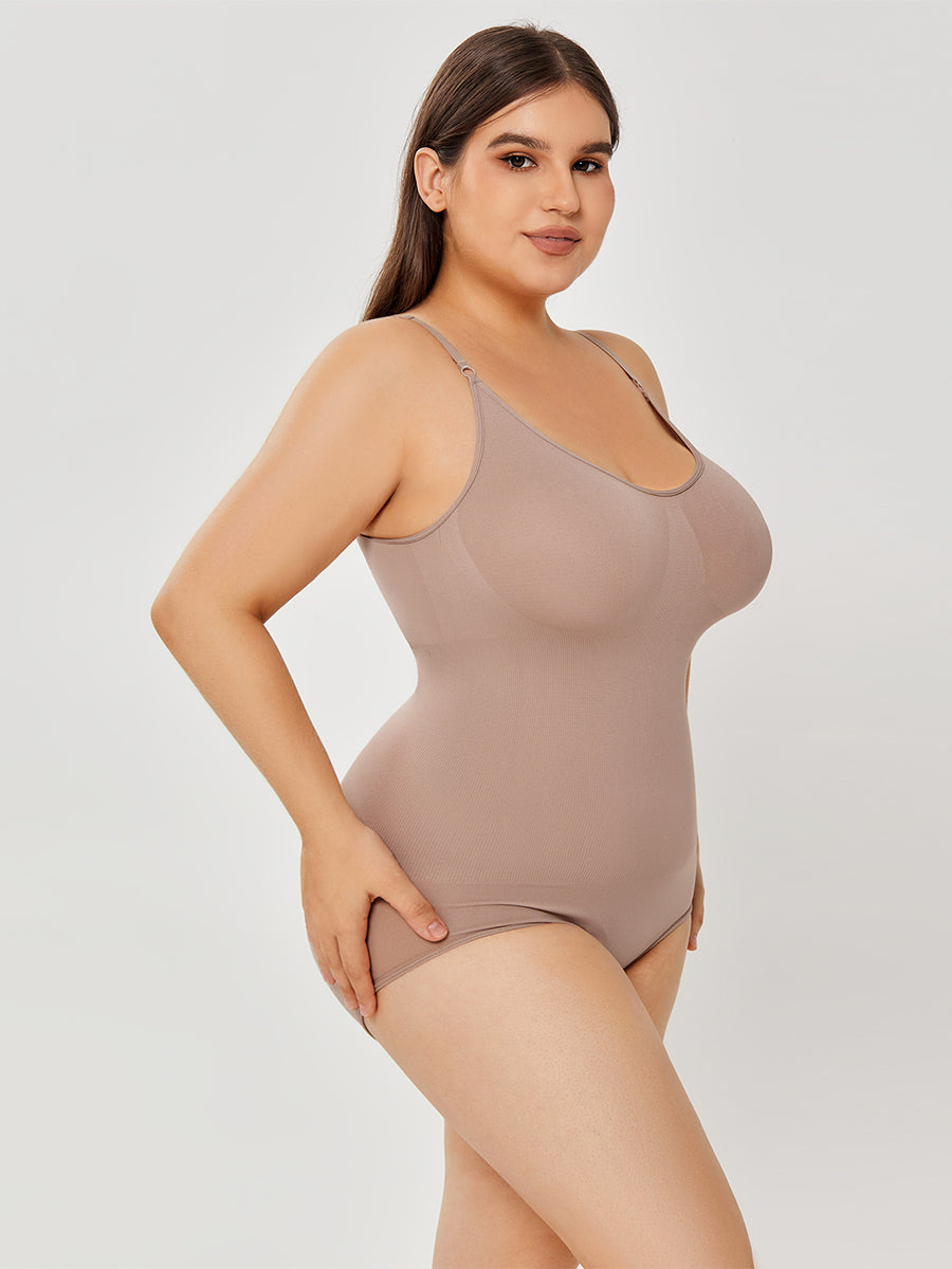 Low-back seamless shapewear bodysuit