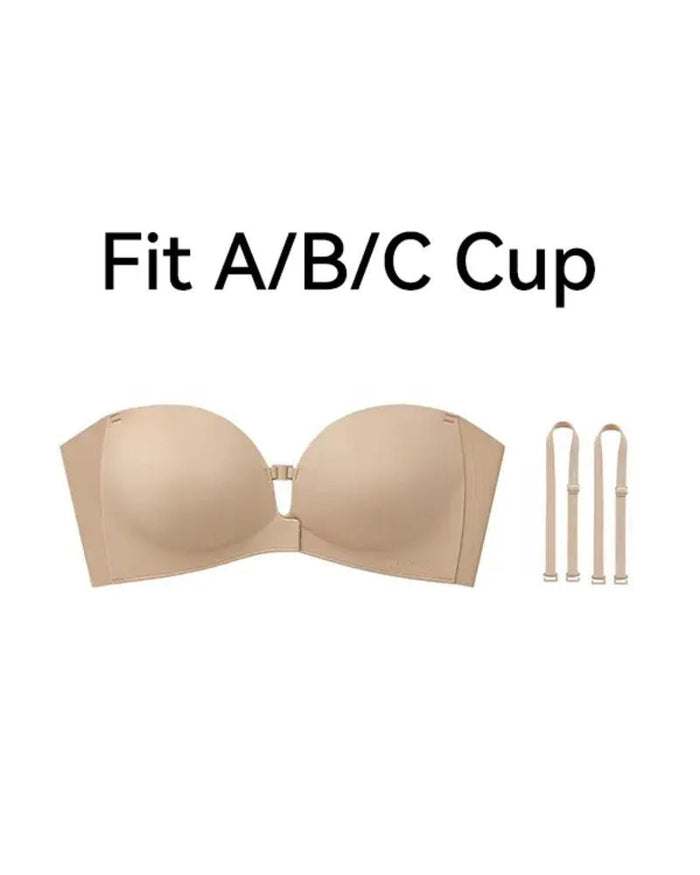 Women's Strapless Push-Up Bra Front Closure Seamless