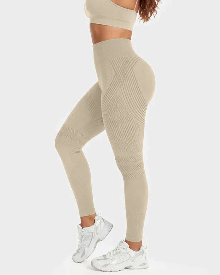 Women's Textured High-Waist Tummy Control Leggings