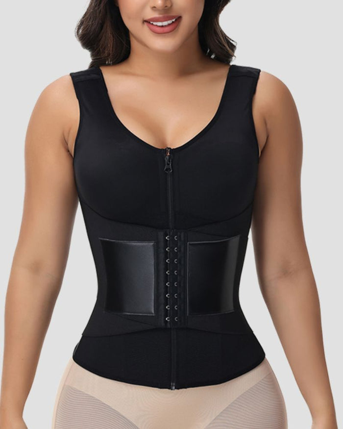Women's Double Compression Waist Trainer Vest with Built-In Bra