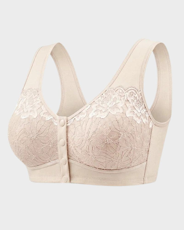 Women's Front-Closure Wireless Bra Full Coverage Support
