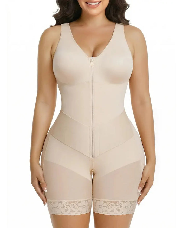 Women's Full Body Shapewear with Tummy Control and Lace Trim