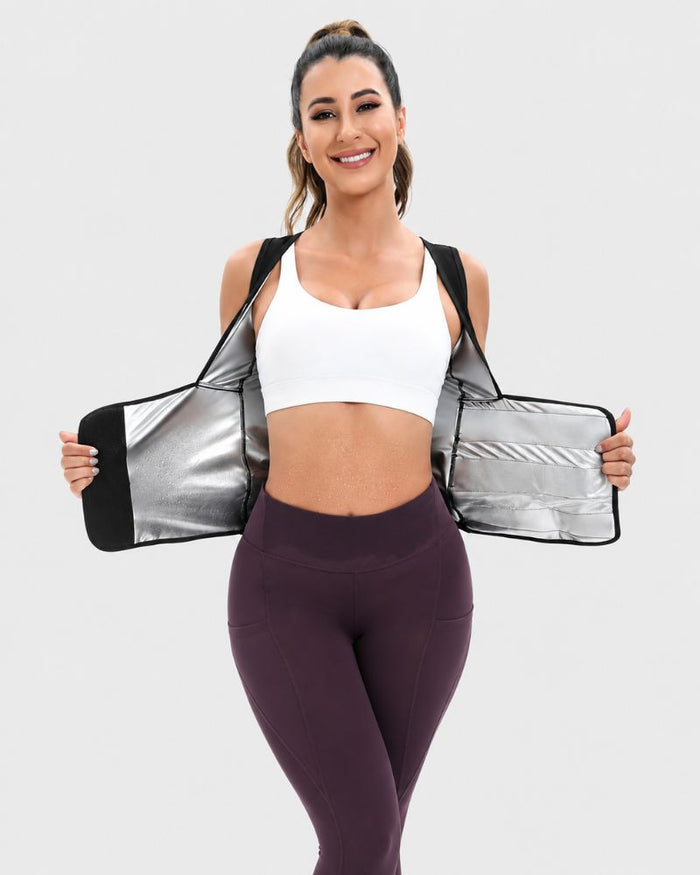 Women's Compression Waist Trainer Vest with Front Zip
