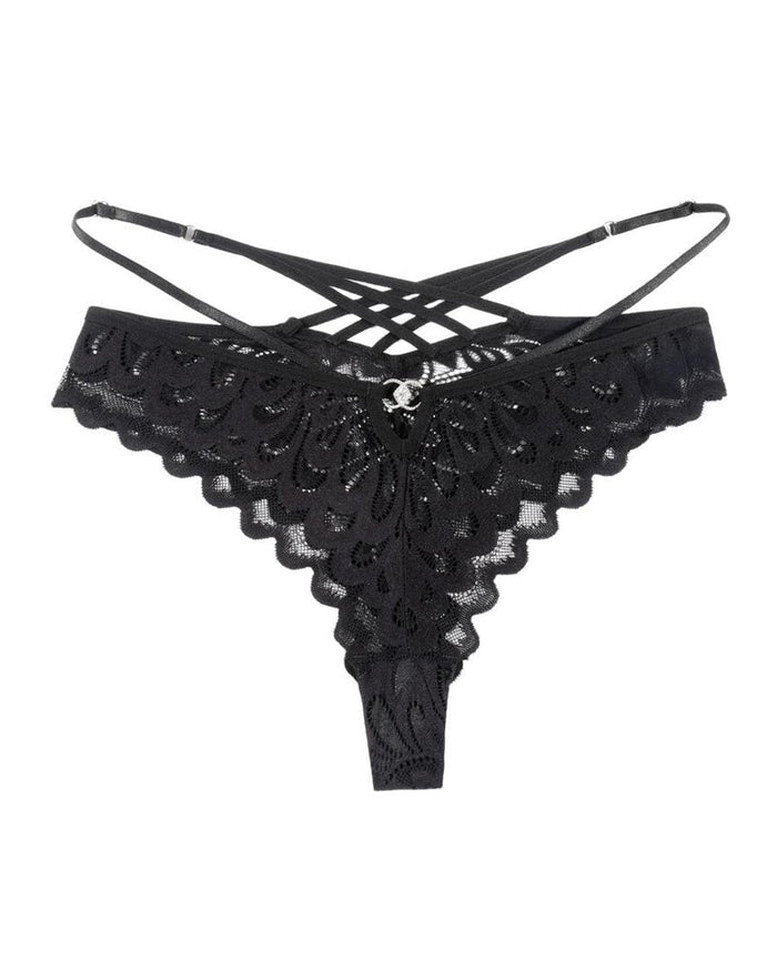 Women's Lace Cross Back Panties with Low-Rise Fit