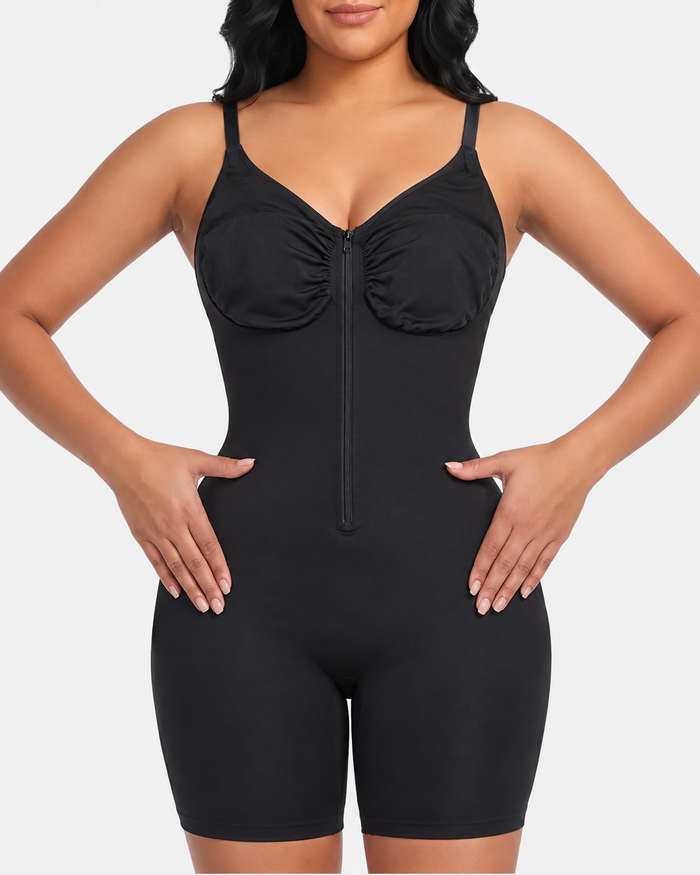 Women's Zip-Up Shaping Bodysuit with Tummy Control