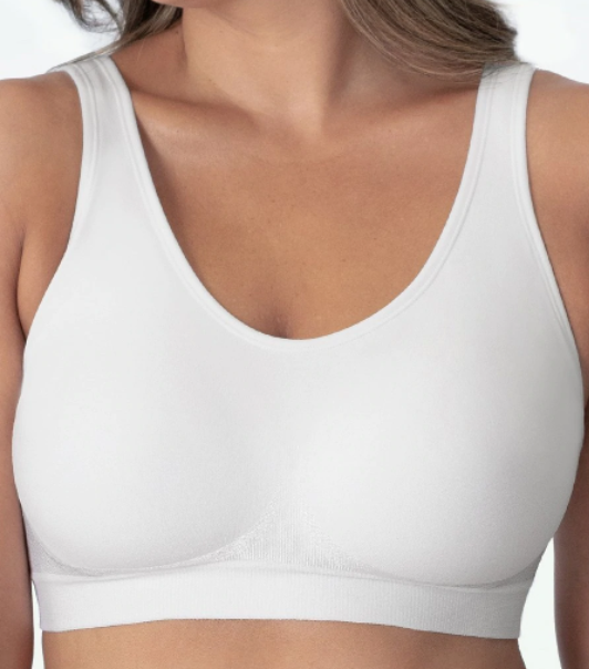 Seamless non-wired shaper bra with wide straps