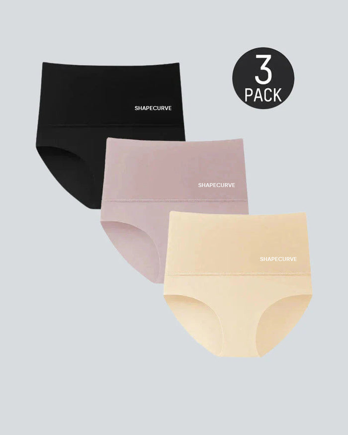 Women's High-Waist Control Briefs 3 Pack with Seamless Fit