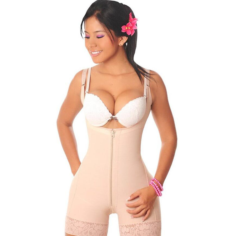 Open-bust butt-lifting bodysuit