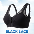 Women's Front-Closure Wireless Bra with Lace Detail