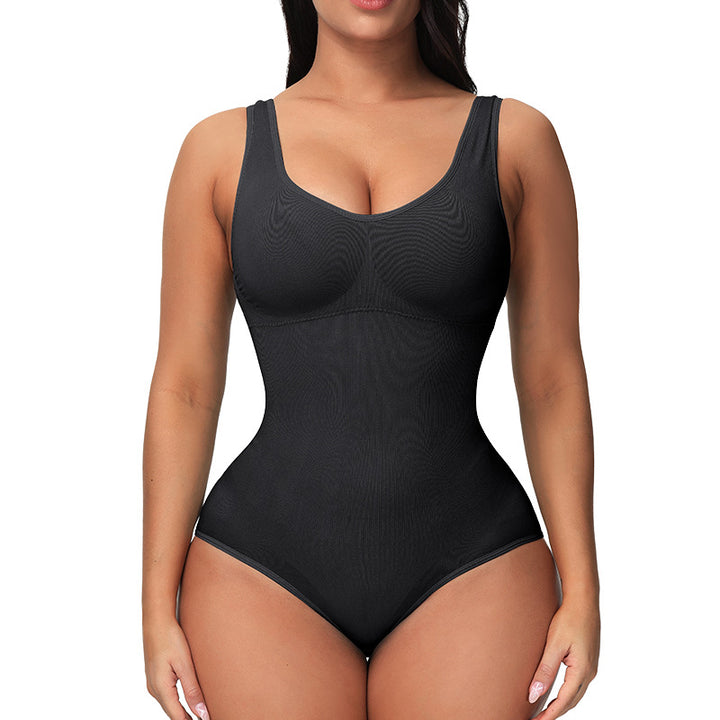 Seamless scoop-neck shaping bodysuit