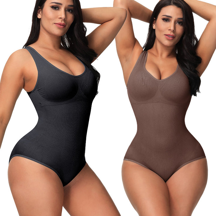 Seamless scoop-neck shaping bodysuit