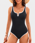 Women's Ruched Tummy Control One-Piece Swimsuit