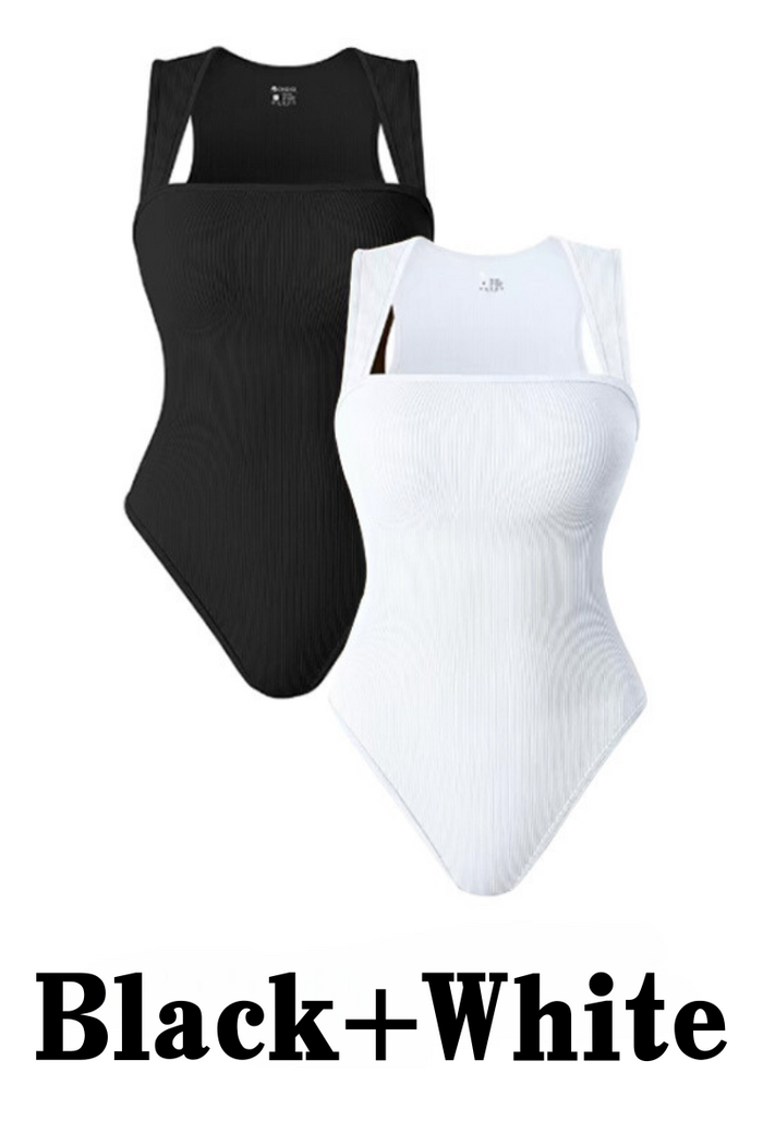 Women's Square Neck Bodysuit with Tummy Control