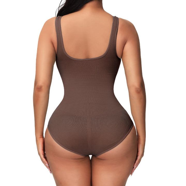 Seamless scoop-neck shaping bodysuit