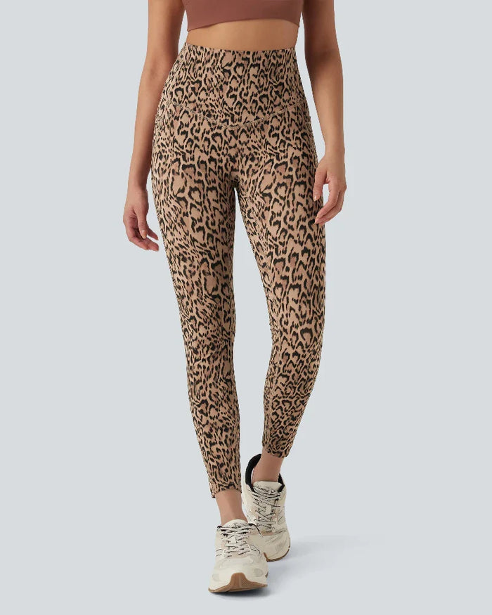 Women's Leopard High Waisted Leggings with Side Pockets