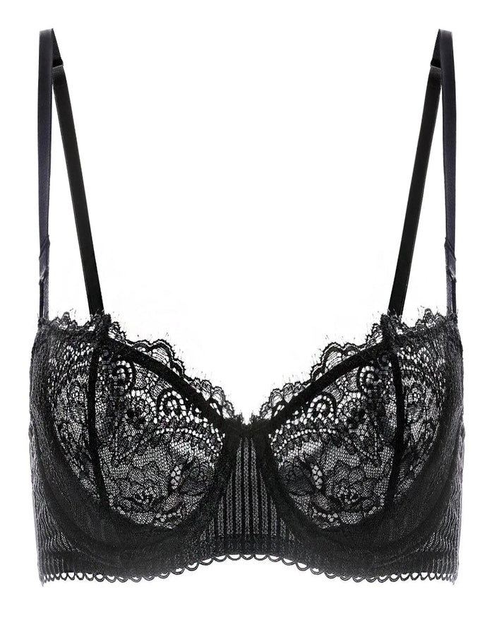 Women's Balconette Push-Up Bra Eyelash Lace Unlined