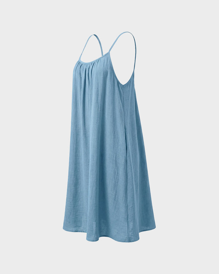 Women's Backless Cami Lounge Dress with Thin Straps
