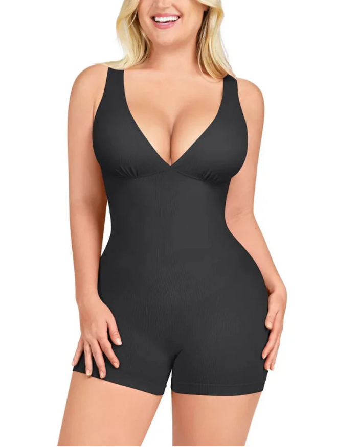 Women's Deep V Sculpting Bodysuit with Tummy Control