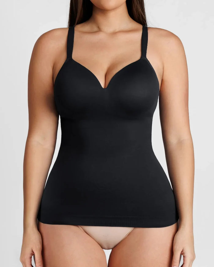Women's Sleeveless Shaping Bodysuit with Built-In Bra