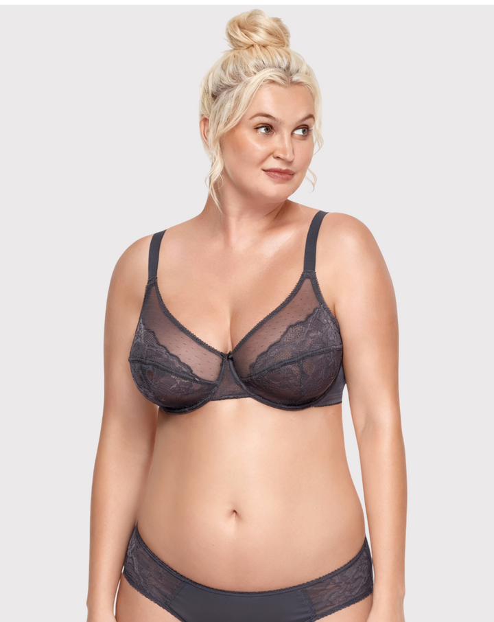 Gray Breast Minimizer Bra - Enchant