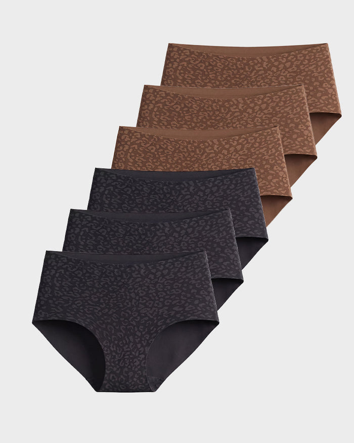 Women's High-Waist Leopard Print Brief 6-Pack