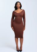 SnatchedKnit V-Neck Long Sleeve Sami Maxi Dress