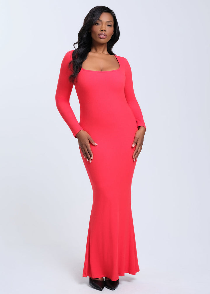 SecretSculpt Long Sleeve Midi Dress