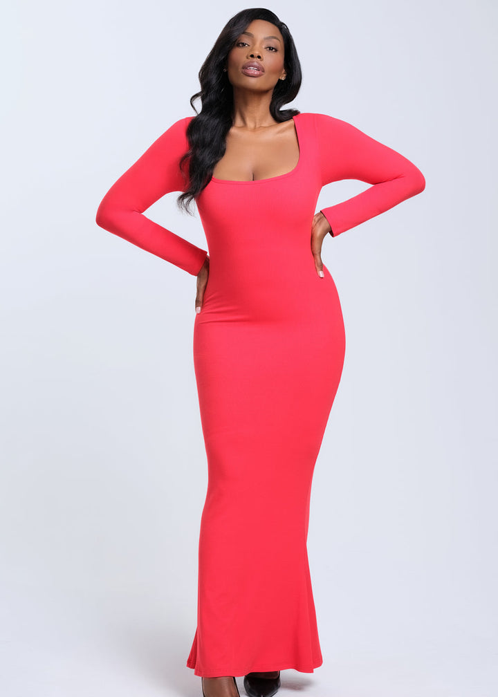 SecretSculpt Long Sleeve Midi Dress