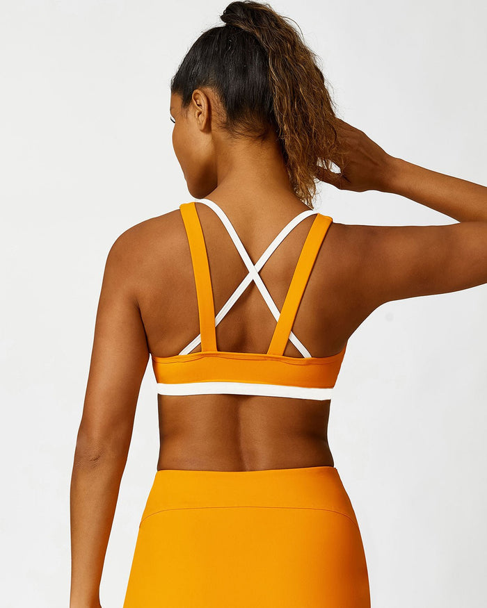 Women's V-Neck Sports Bra Racerback Breathable