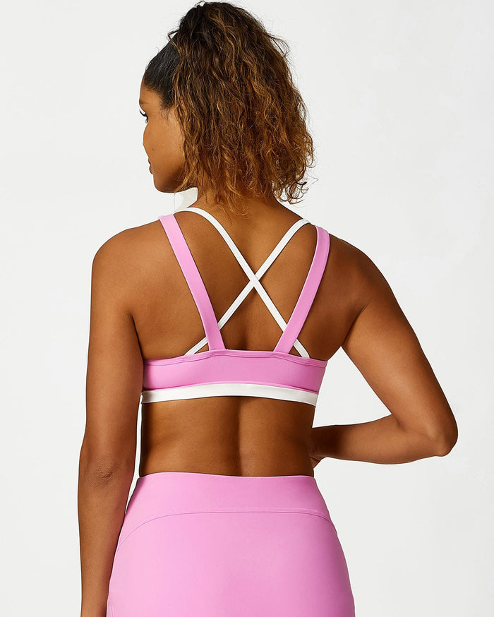 Women's Cross-Back Sports Bra with V-Neckline