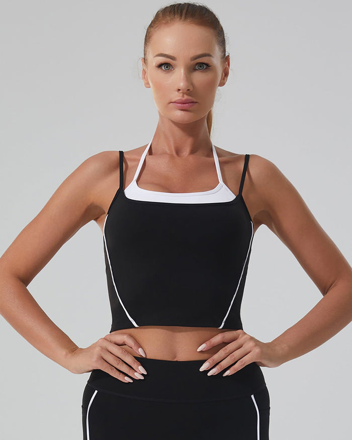 Women's Cropped Sports Top with Adjustable Straps