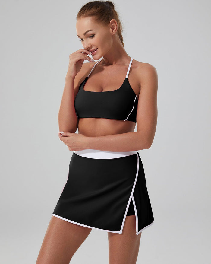 Women's Athletic Tennis Skort with Contrast Piping