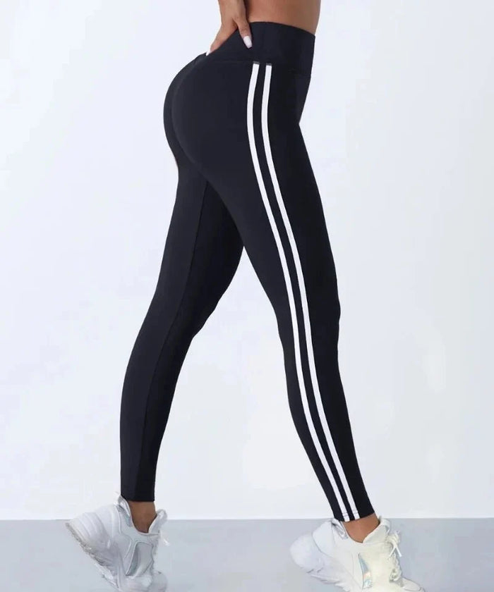 Women's Side Stripe High-Waisted Leggings for Gym