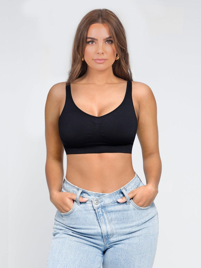 Women's Wireless Sculpting Bra with Deep V-Neck
